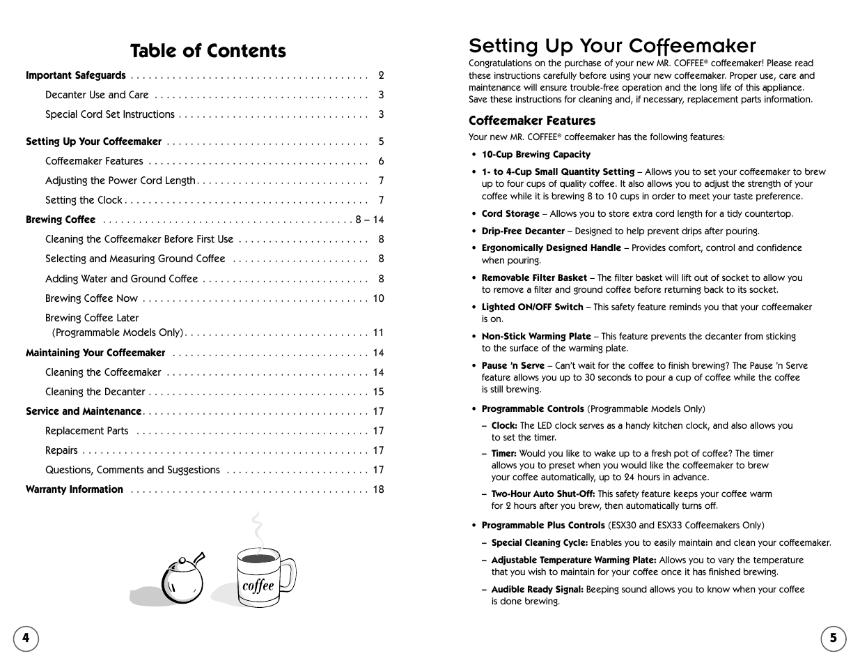 Mr. Coffee ESS11 User Manual | Page 5 / 36