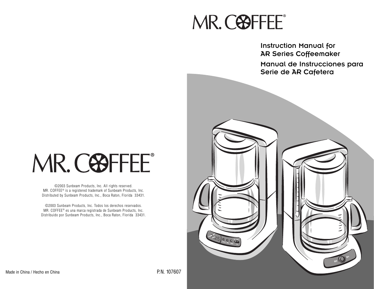 Mr. Coffee AR Series User Manual | 18 pages