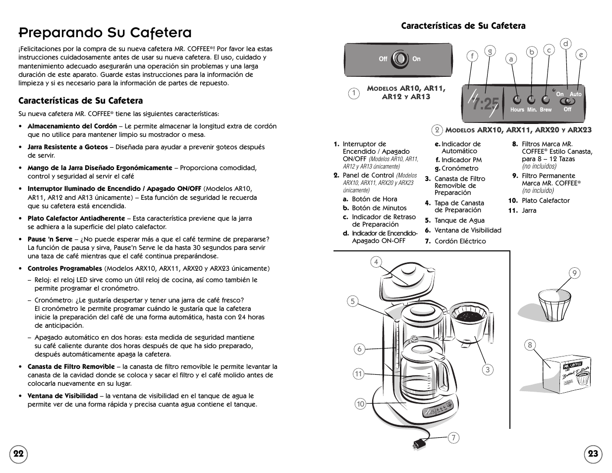 Preparando su cafetera | Mr. Coffee AR Series User Manual | Page 12 / 18