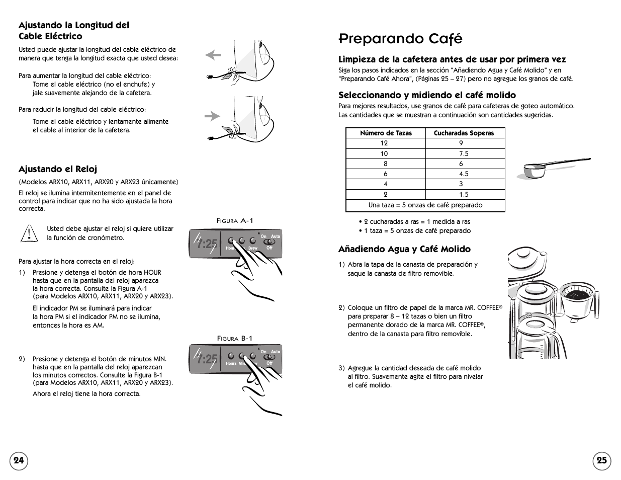 Preparando café | Mr. Coffee AR Series User Manual | Page 13 / 18