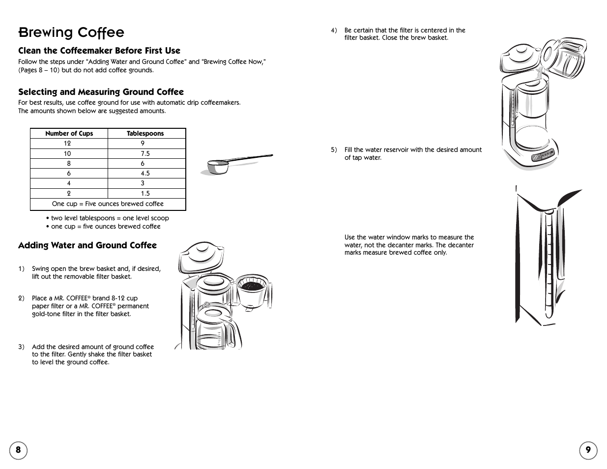 Brewing coffee | Mr. Coffee AR Series User Manual | Page 5 / 18