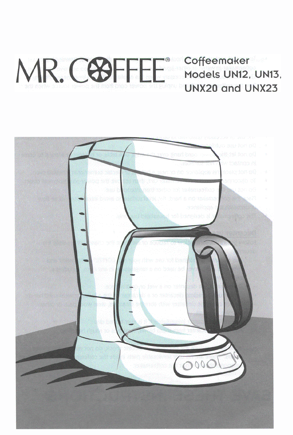 Mr. Coffee UN12 User Manual | 16 pages