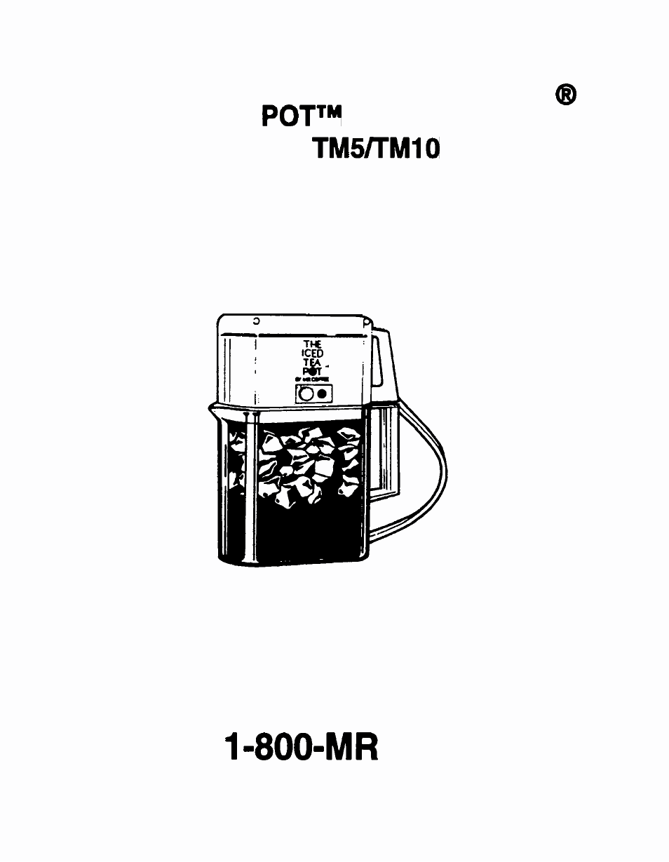 Mr. Coffee TM10 User Manual | 12 pages