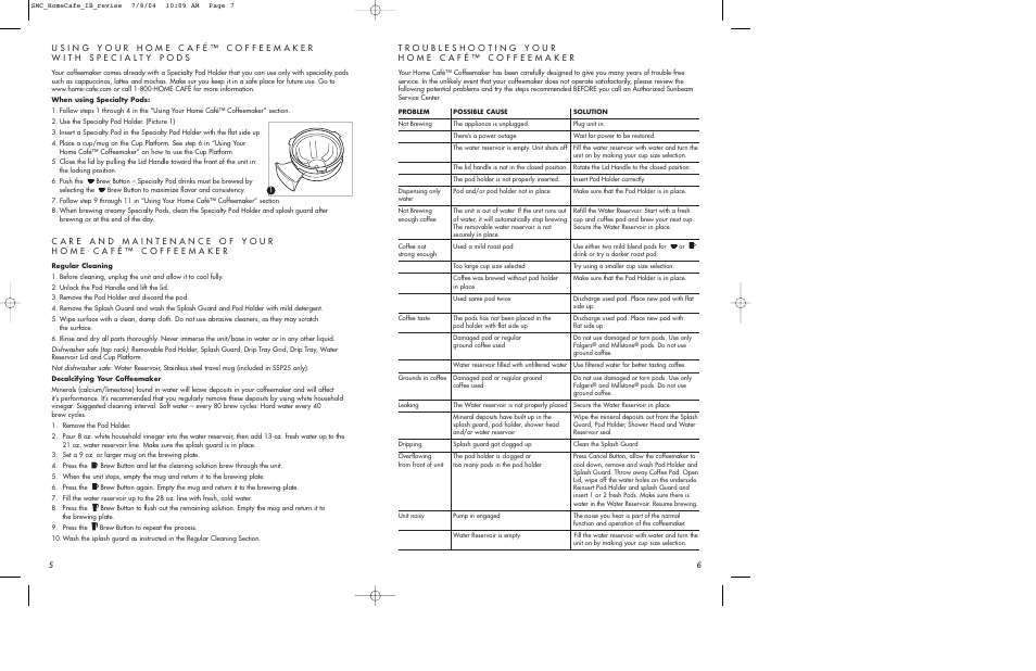 Mr. Coffee SSP10 User Manual | Page 4 / 8