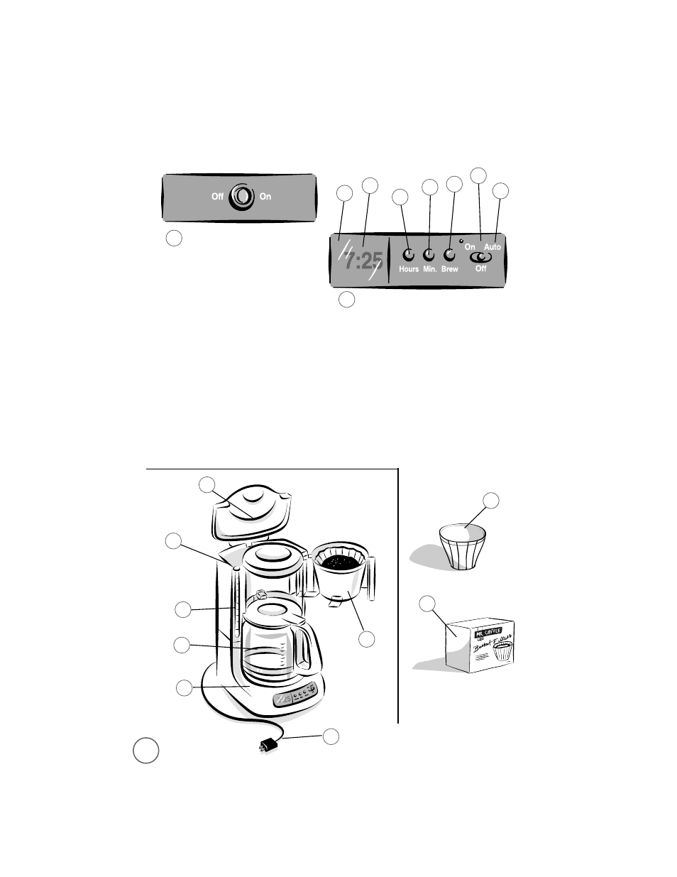 6coffeemaker features | Mr. Coffee AR12 User Manual | Page 6 / 36