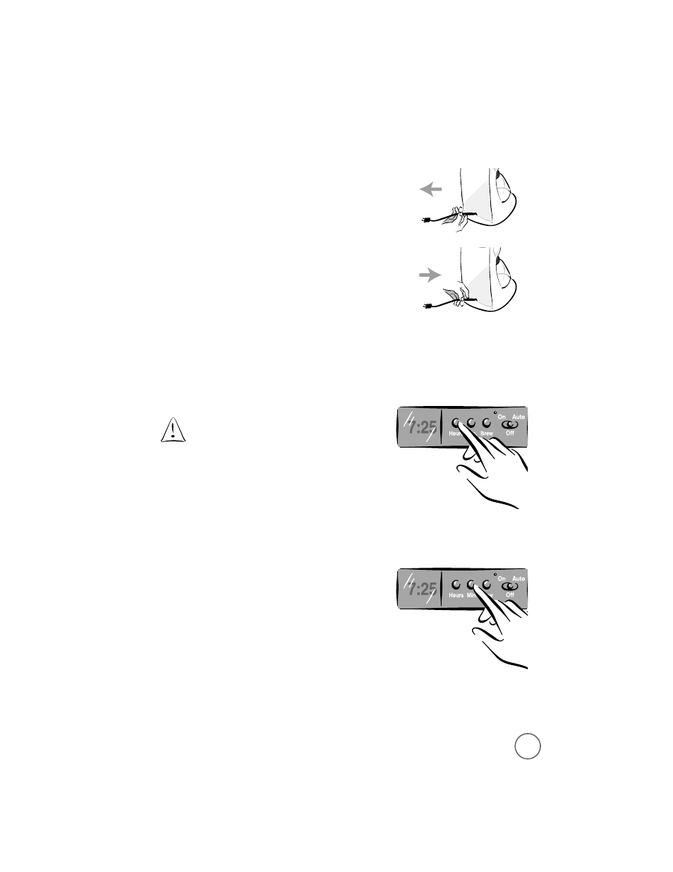 Adjusting the power cord length, Setting the clock | Mr. Coffee AR12 User Manual | Page 7 / 36