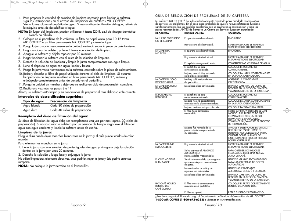 Mr. Coffee DW12 User Manual | Page 12 / 14