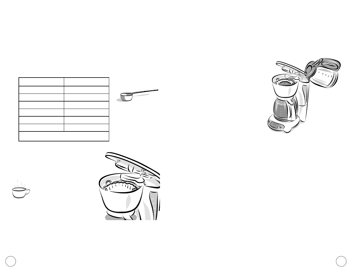 Preparando café, Seleccionando y midiendo el café molido, Añadiendo agua y café molido | Mr. Coffee 110687 User Manual | Page 22 / 32