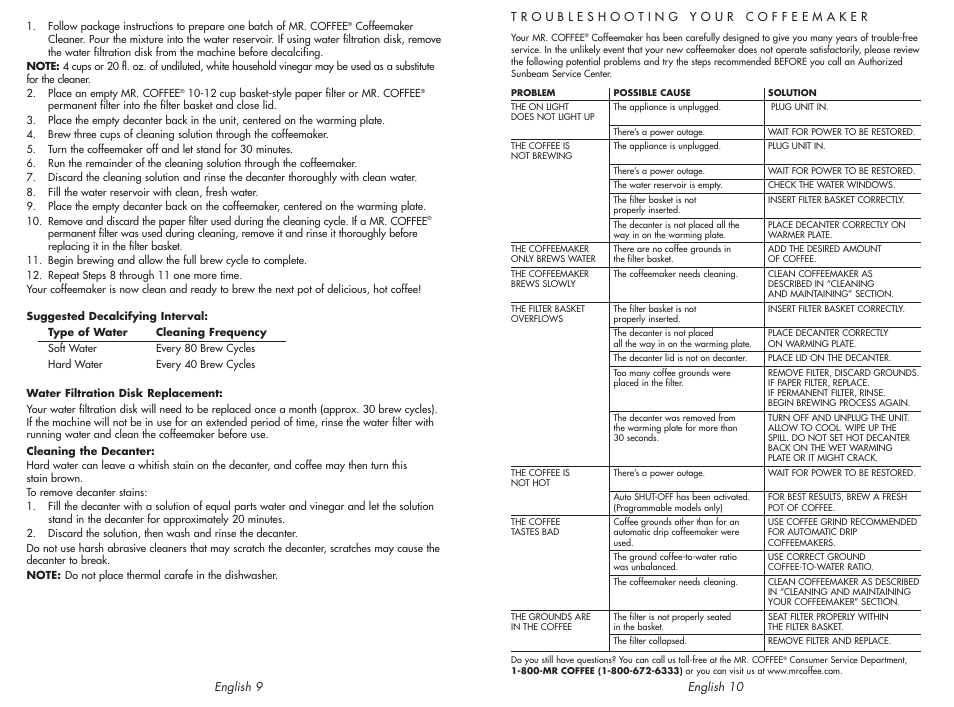 Mr. Coffee SKX23 User Manual | Page 6 / 13