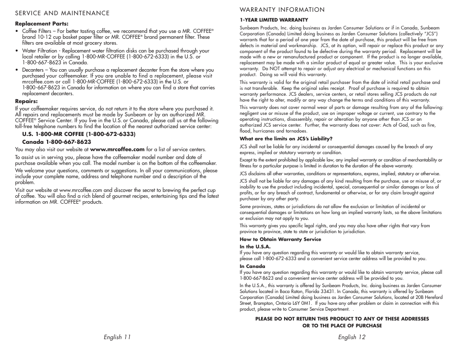 Mr. Coffee SKX23 User Manual | Page 7 / 13