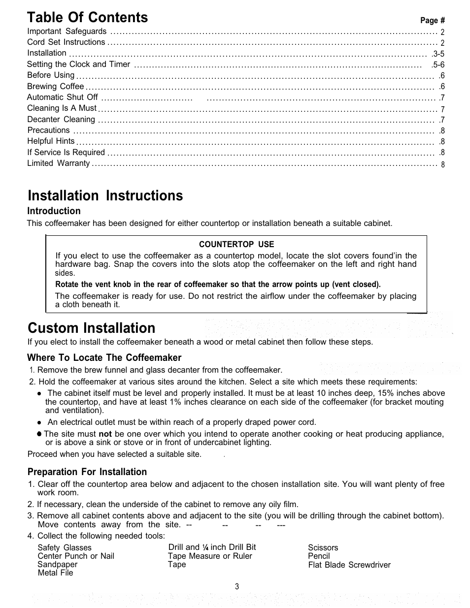 Mr. Coffee 403 Series User Manual | Page 3 / 8