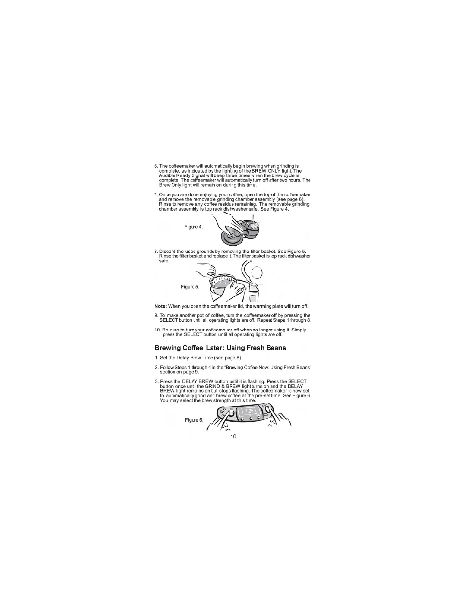 Brewing coffee later: using fresh beans | Mr. Coffee GB Series User Manual | Page 11 / 38