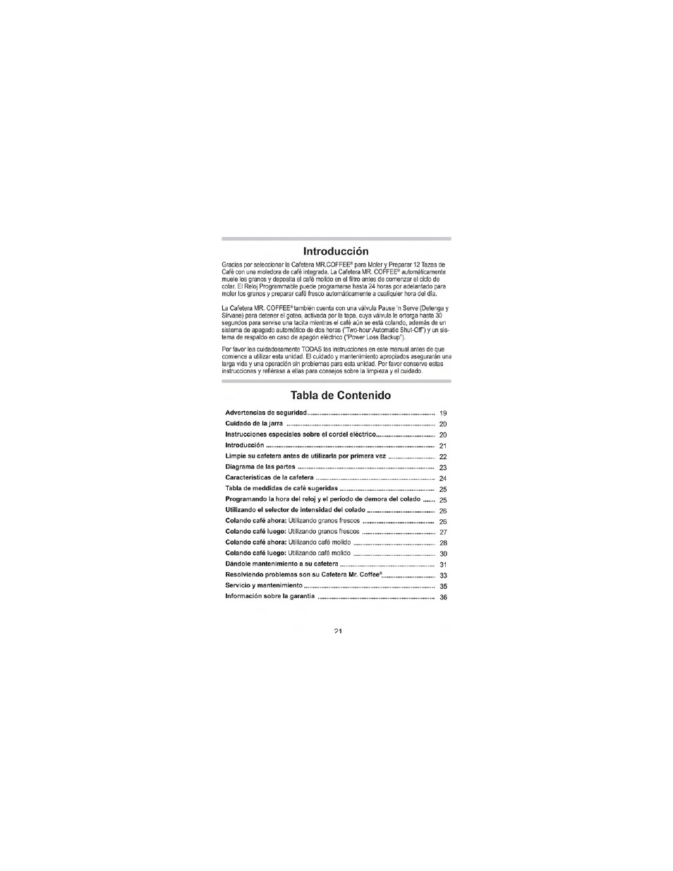 Mr. Coffee GB Series User Manual | Page 22 / 38