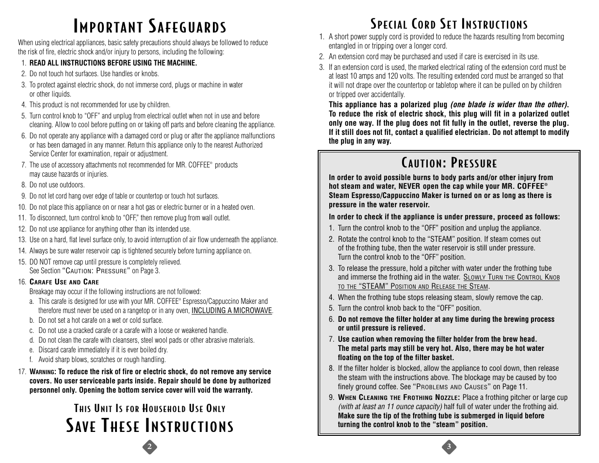 Av e, H e s e | Mr. Coffee ECM10 User Manual | Page 2 / 16