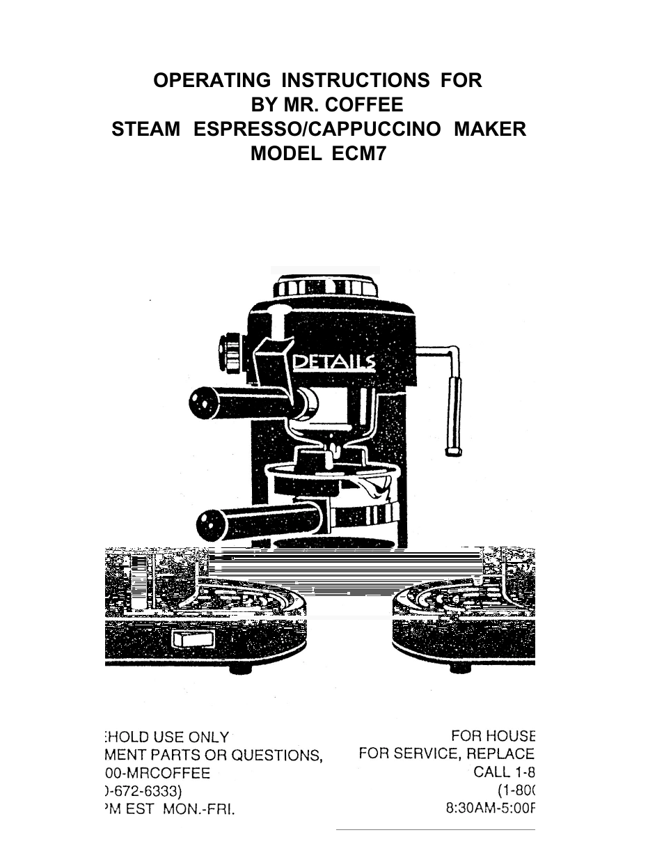 Mr. Coffee ECM7 User Manual | 12 pages