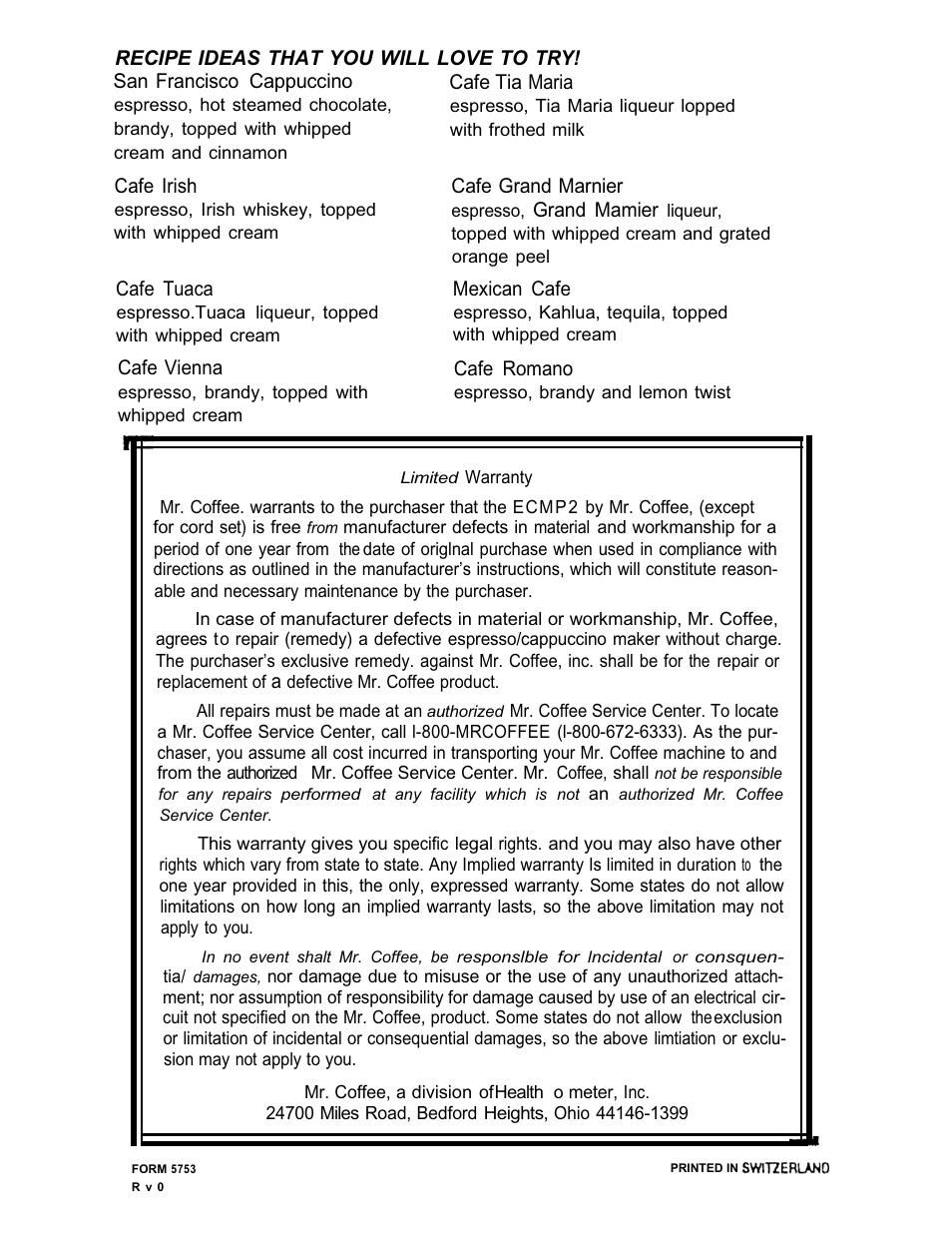 Mr. Coffee ECMP2 User Manual | Page 12 / 12