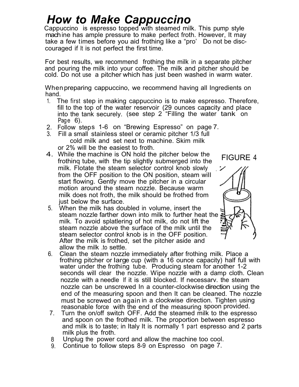 How to make cappuccino, Figure 4 | Mr. Coffee ECMP2 User Manual | Page 8 / 12