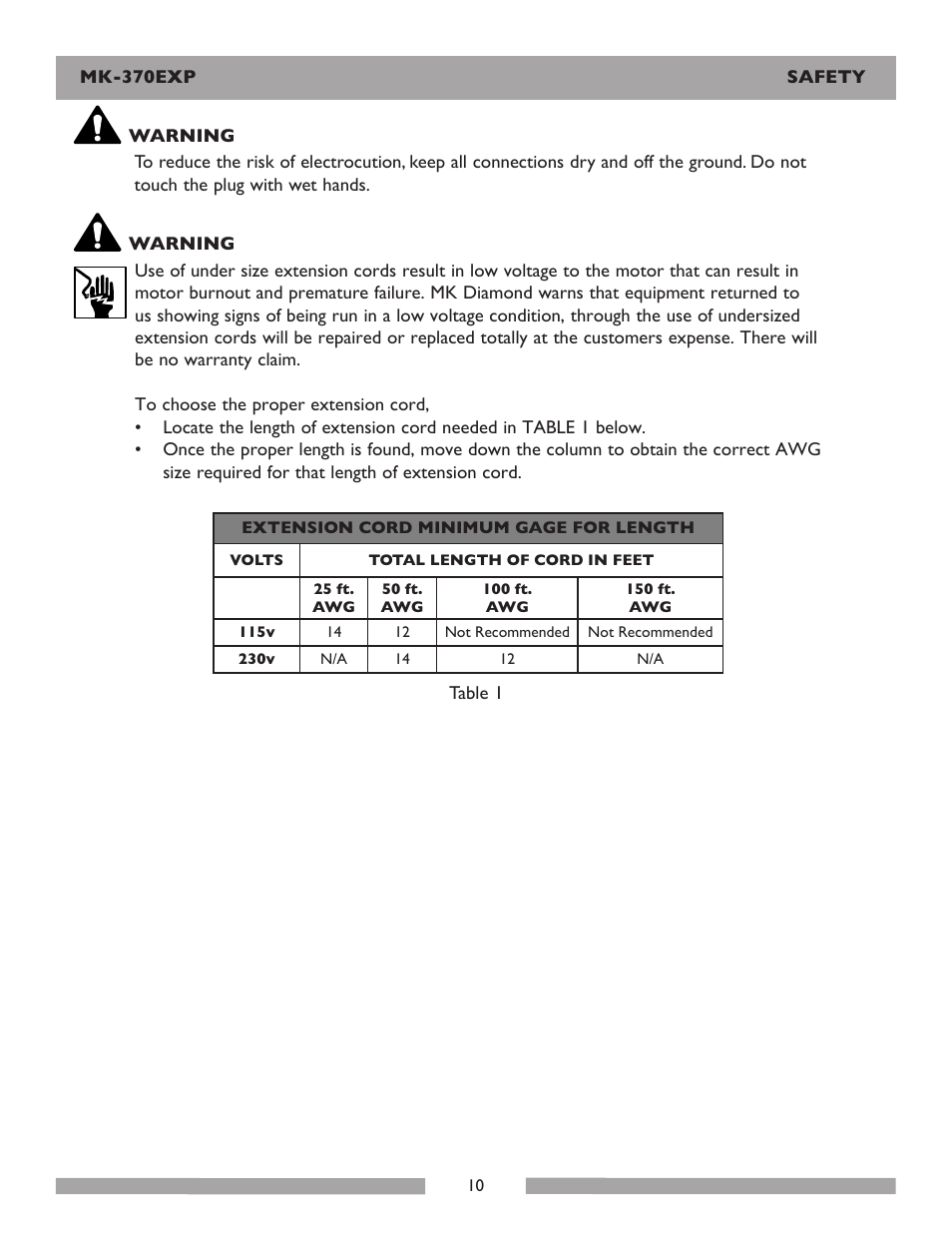 MK Diamond Products MK-370EXP User Manual | Page 10 / 49