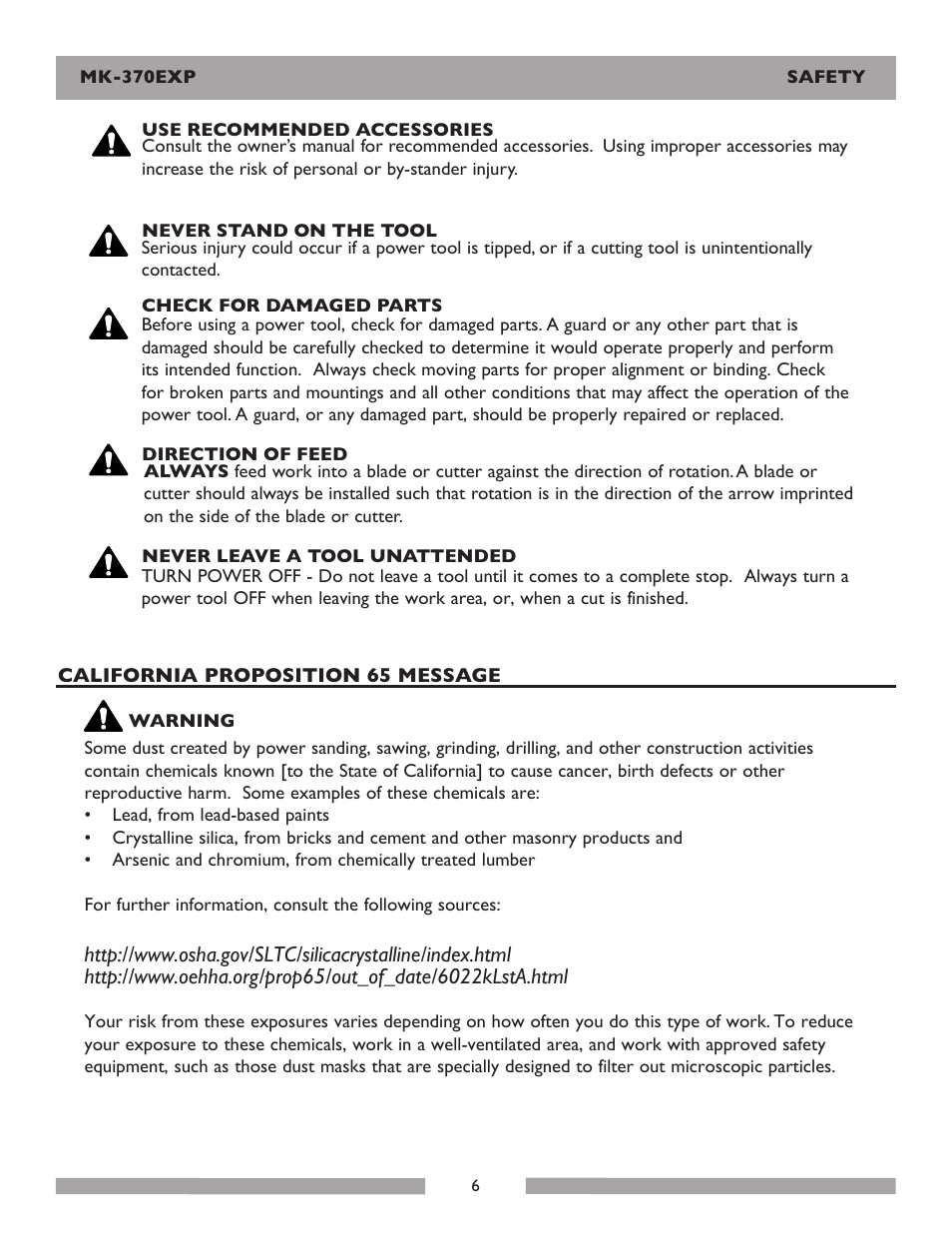 MK Diamond Products MK-370EXP User Manual | Page 6 / 49