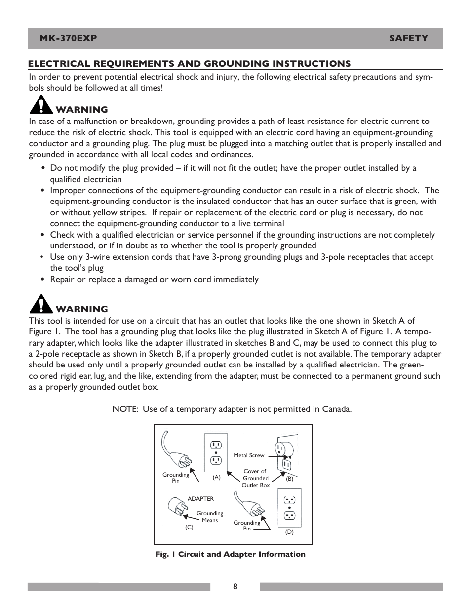 MK Diamond Products MK-370EXP User Manual | Page 8 / 49