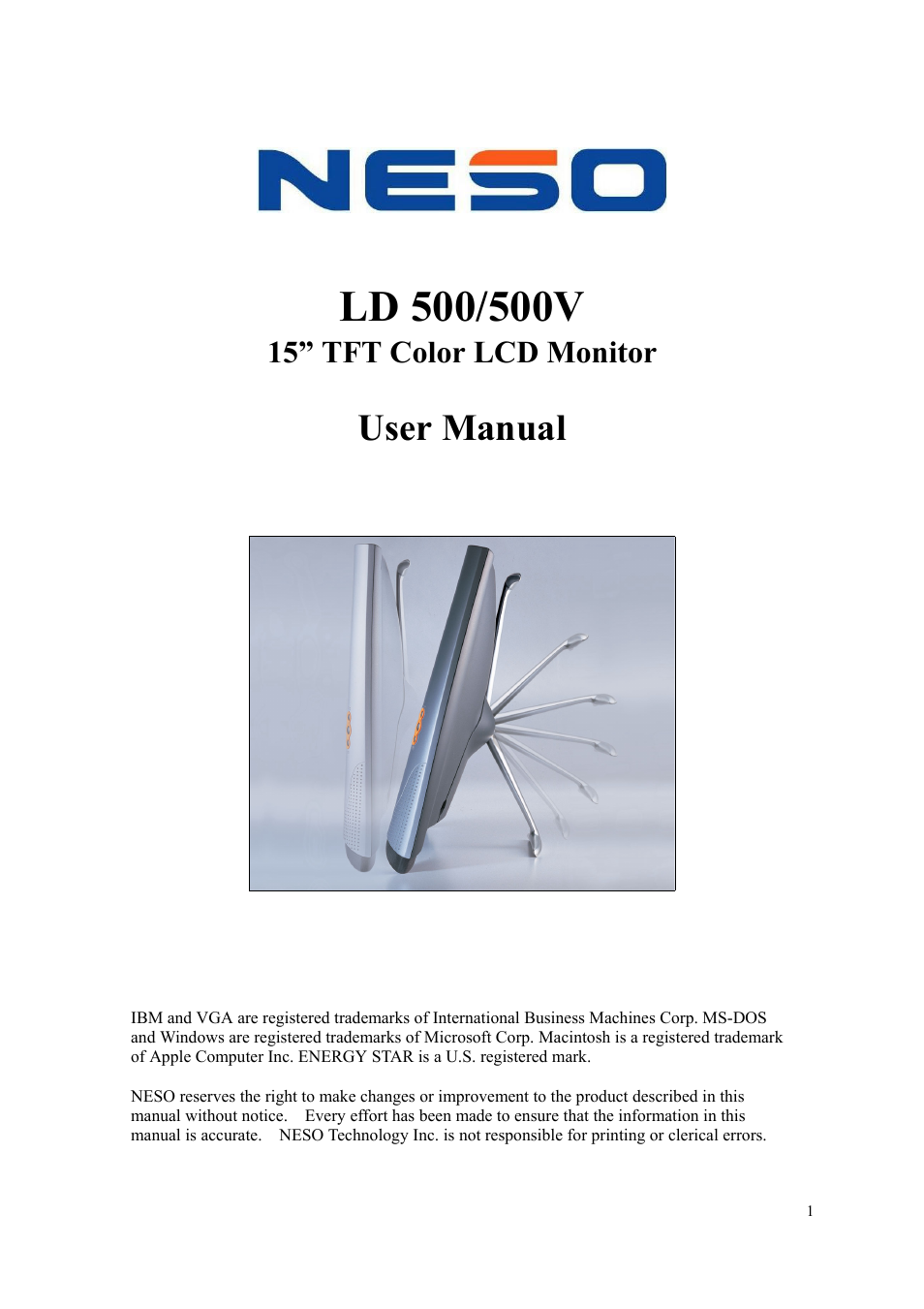 Nesco LD 500/500V 15" User Manual | 18 pages