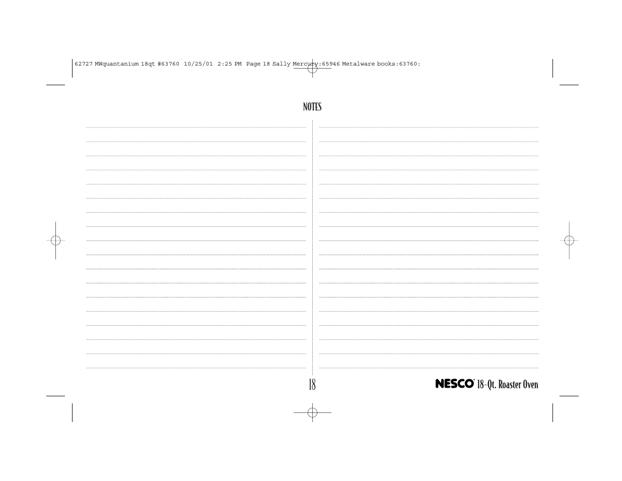 Nesco 18-Qt. User Manual | Page 19 / 20