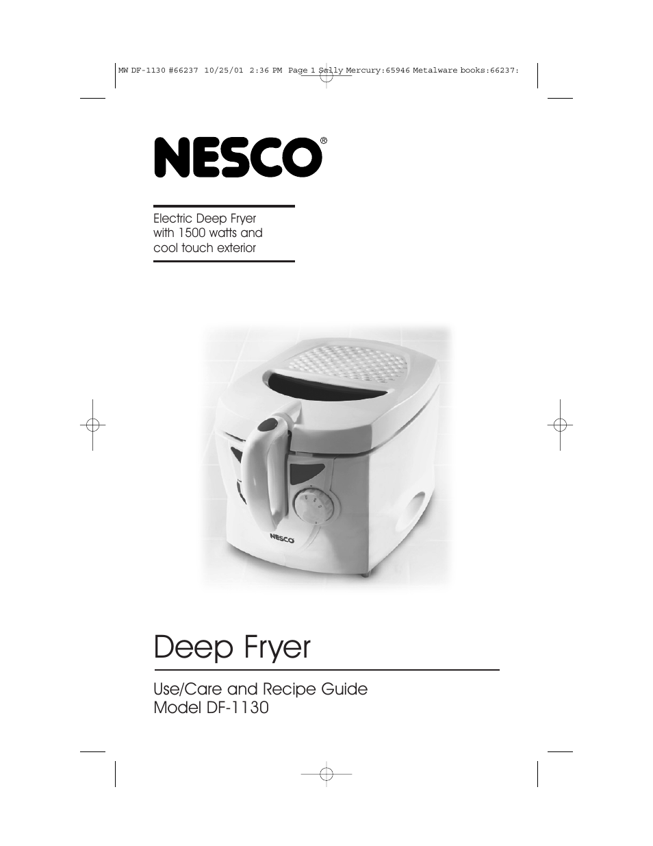 Nesco DF-1130 User Manual | 12 pages