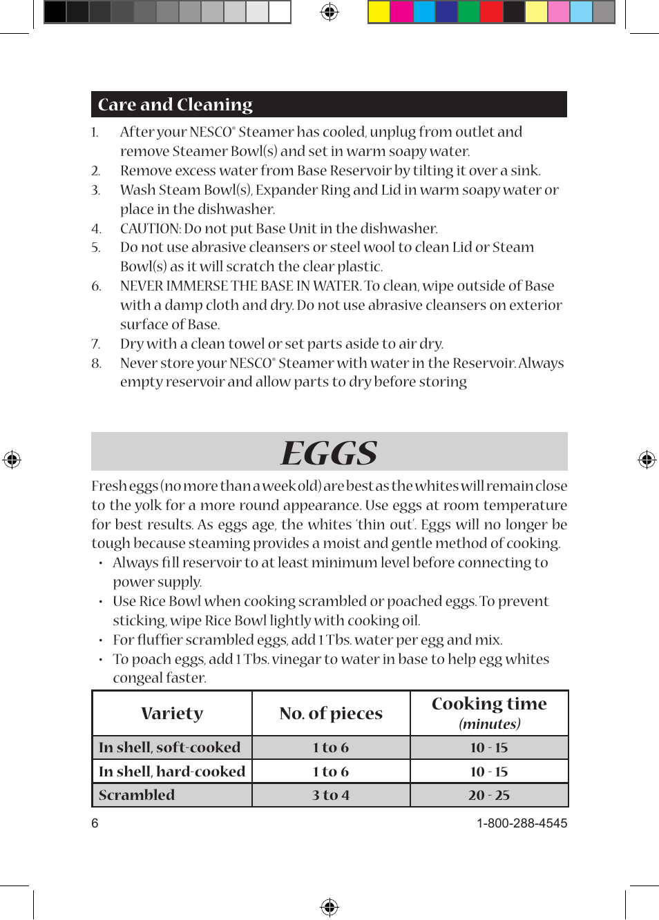 Eggs | Nesco ST-25 User Manual | Page 6 / 12