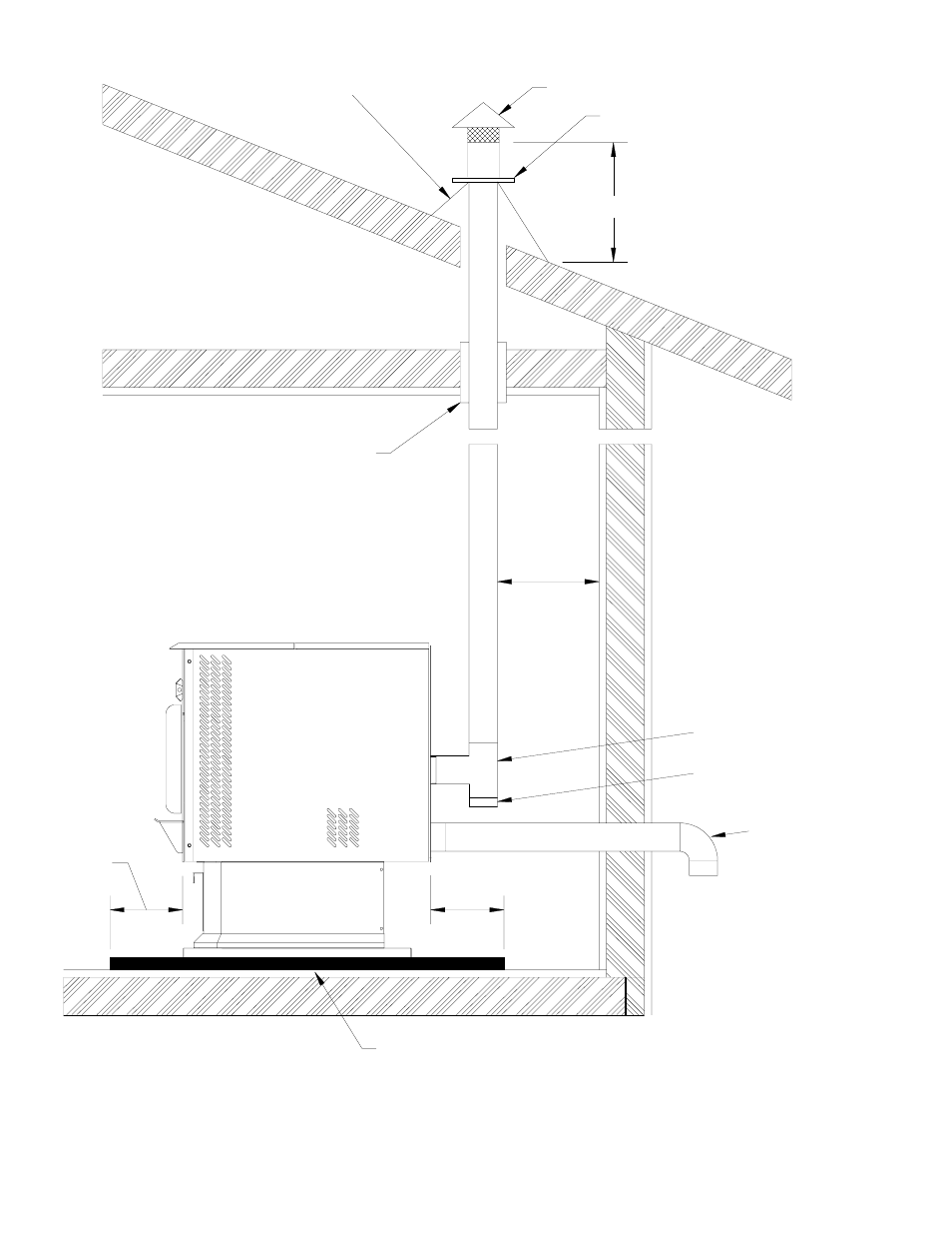 Inside vertical pipe with roof termination | Nesco 6033 User Manual | Page 12 / 28