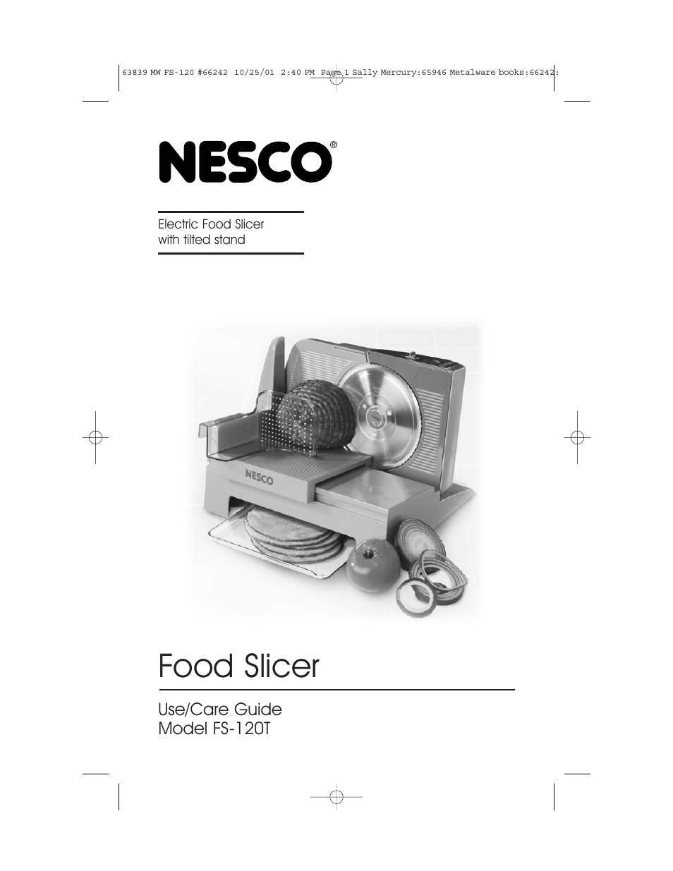Nesco FS-120T User Manual | 8 pages