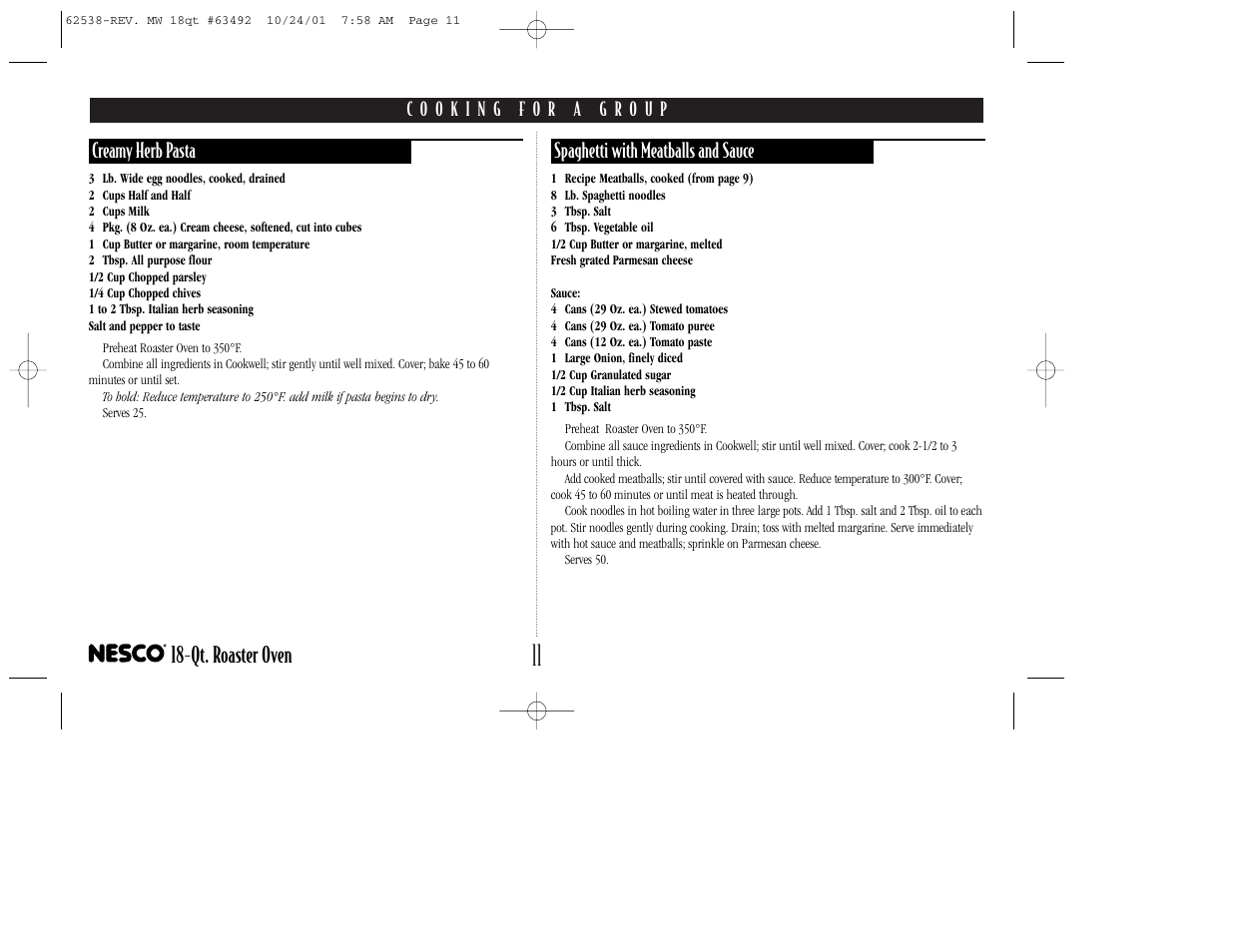 Qt. roaster oven | Nesco 18-Qt. ROASTER OVEN User Manual | Page 12 / 20