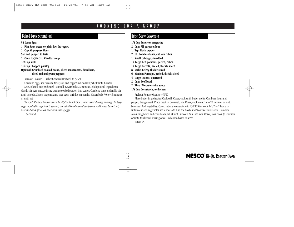 Qt. roaster oven | Nesco 18-Qt. ROASTER OVEN User Manual | Page 13 / 20