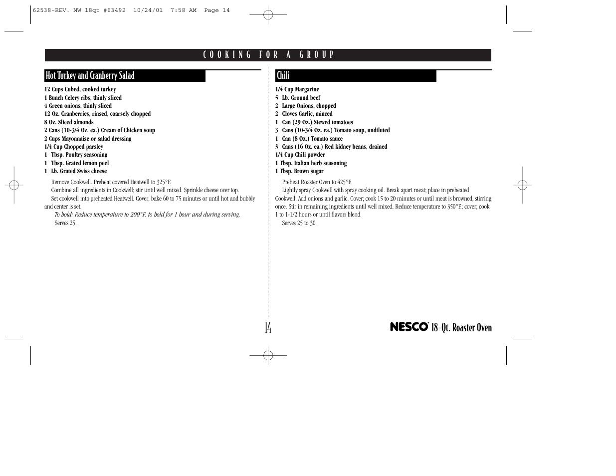 Qt. roaster oven | Nesco 18-Qt. ROASTER OVEN User Manual | Page 15 / 20