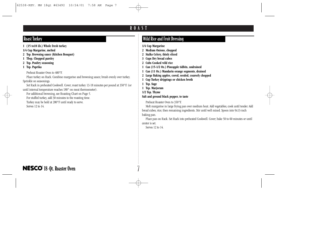 Qt. roaster oven | Nesco 18-Qt. ROASTER OVEN User Manual | Page 8 / 20