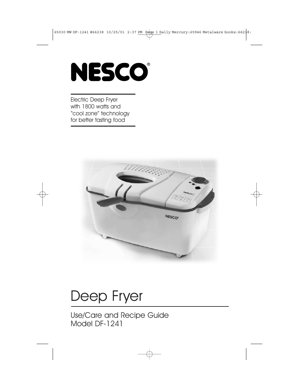 Nesco DF-1241 User Manual | 16 pages