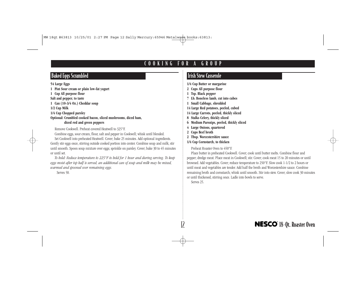 Qt. roaster oven | Nesco Roaster Oven User Manual | Page 13 / 20