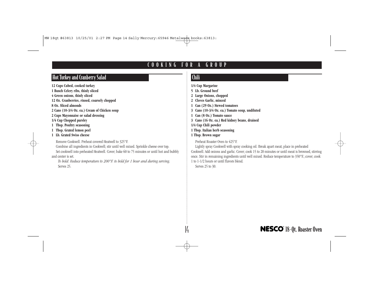 Qt. roaster oven | Nesco Roaster Oven User Manual | Page 15 / 20