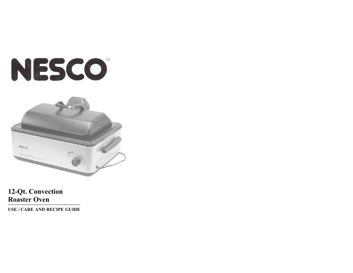 Nesco Convection Roaster Oven User Manual | 32 pages