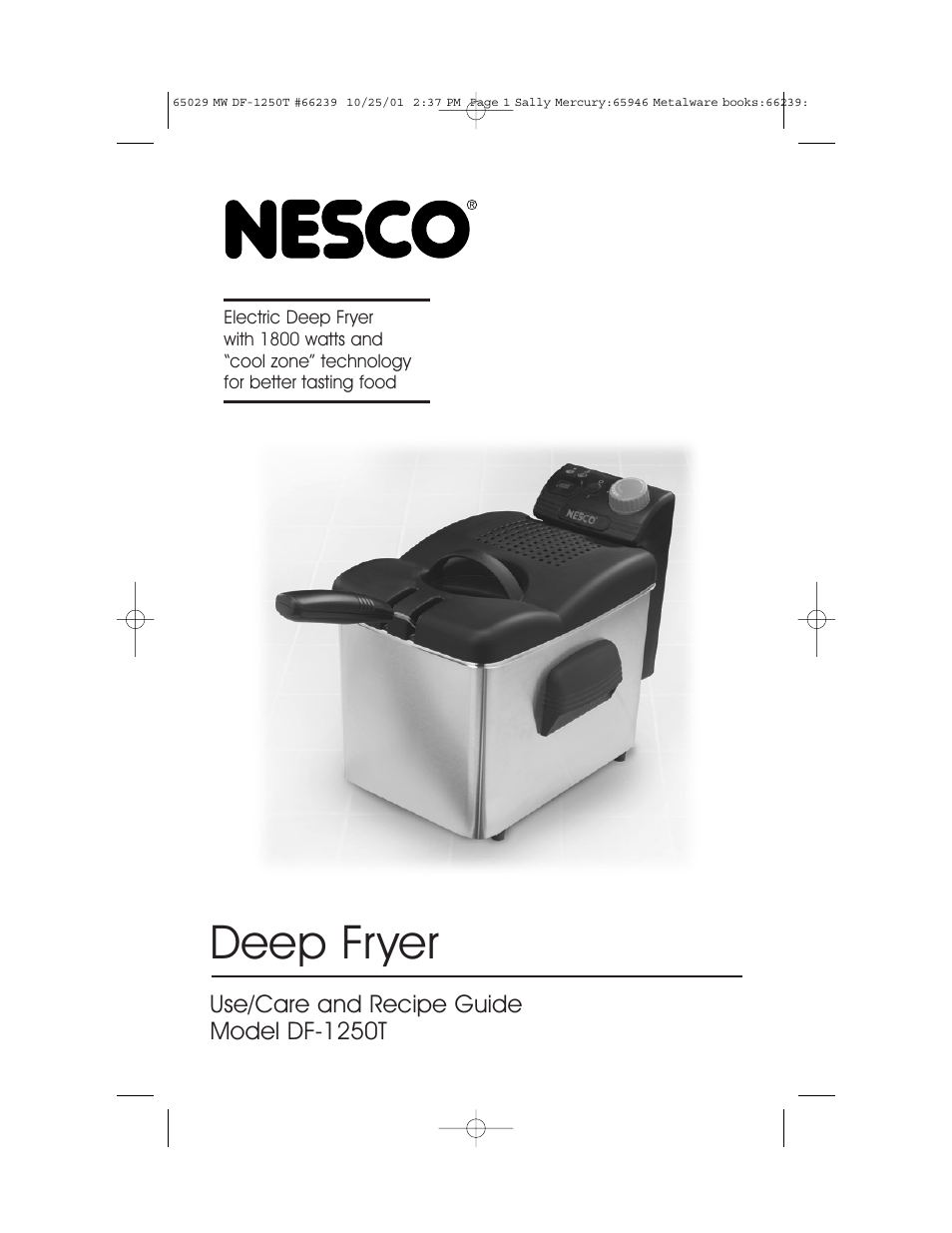 Nesco DF-1250T User Manual | 16 pages