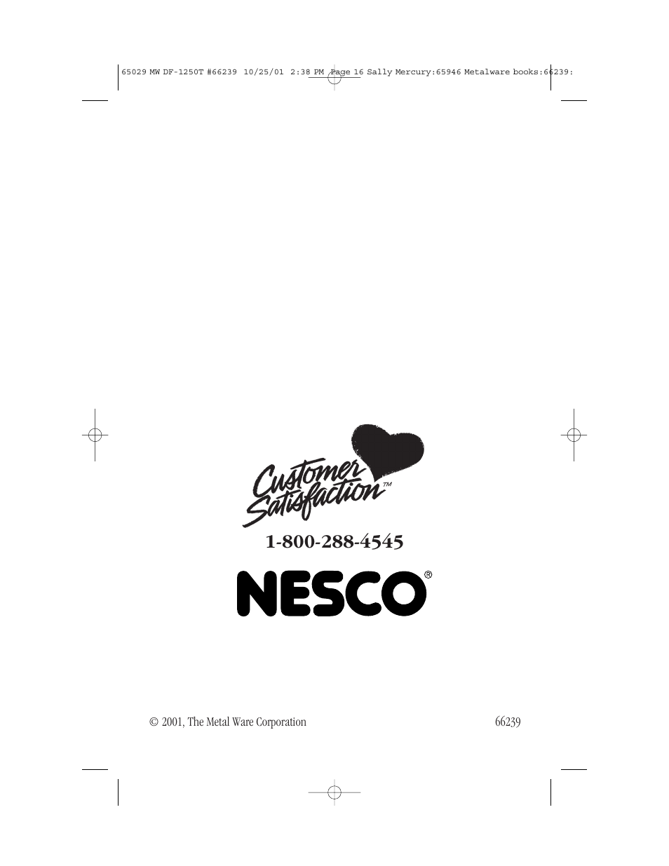 Nesco DF-1250T User Manual | Page 16 / 16