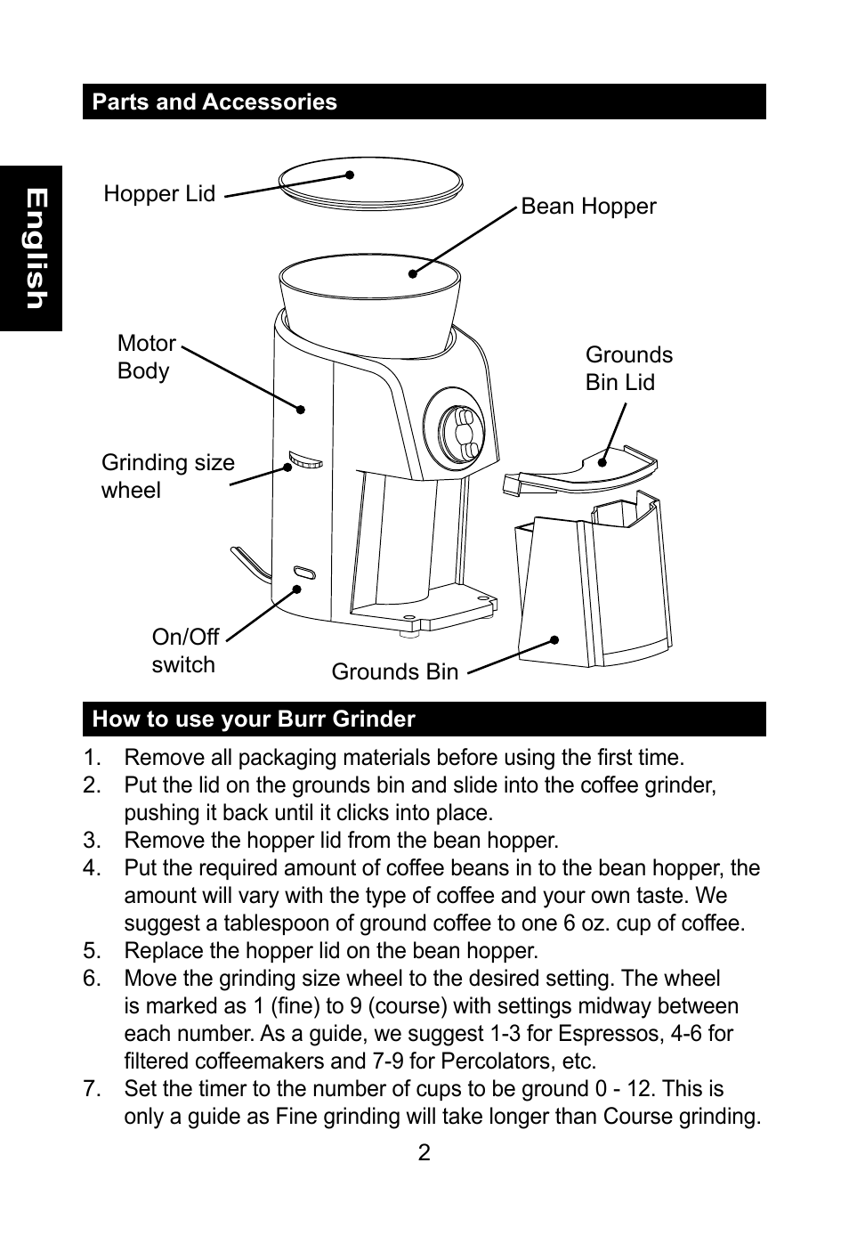 English | Nesco BG-88PR User Manual | Page 4 / 18