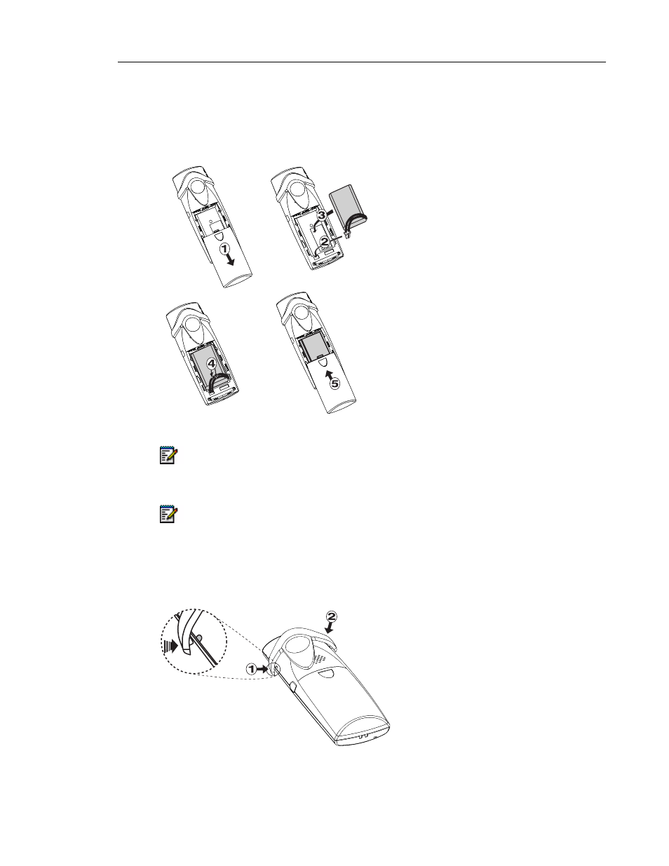 Replace the battery, Attach the hinge-type clip | Mitel 5602 User Manual | Page 39 / 41