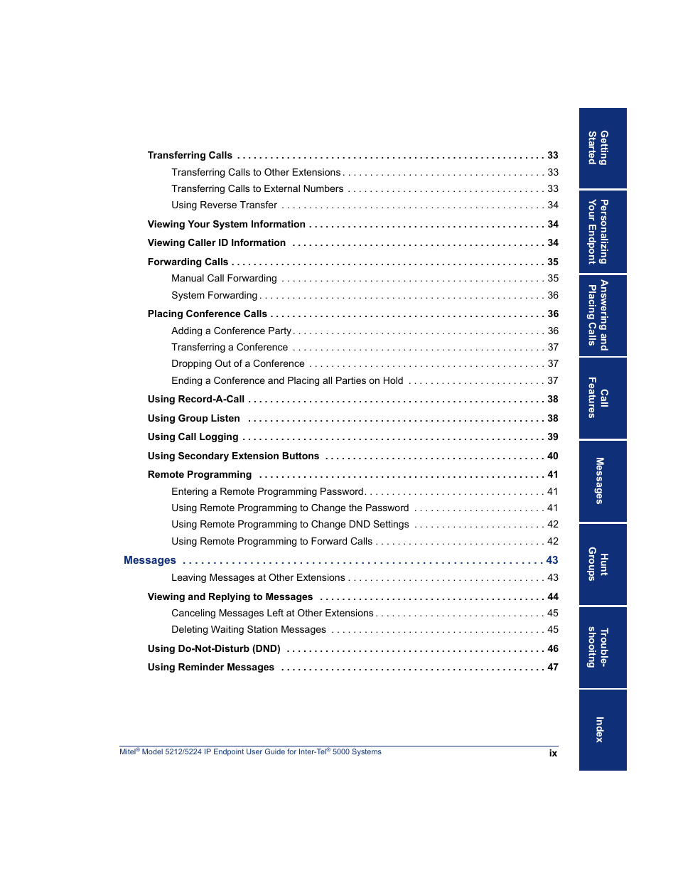 Mitel 5212 User Manual | Page 17 / 80