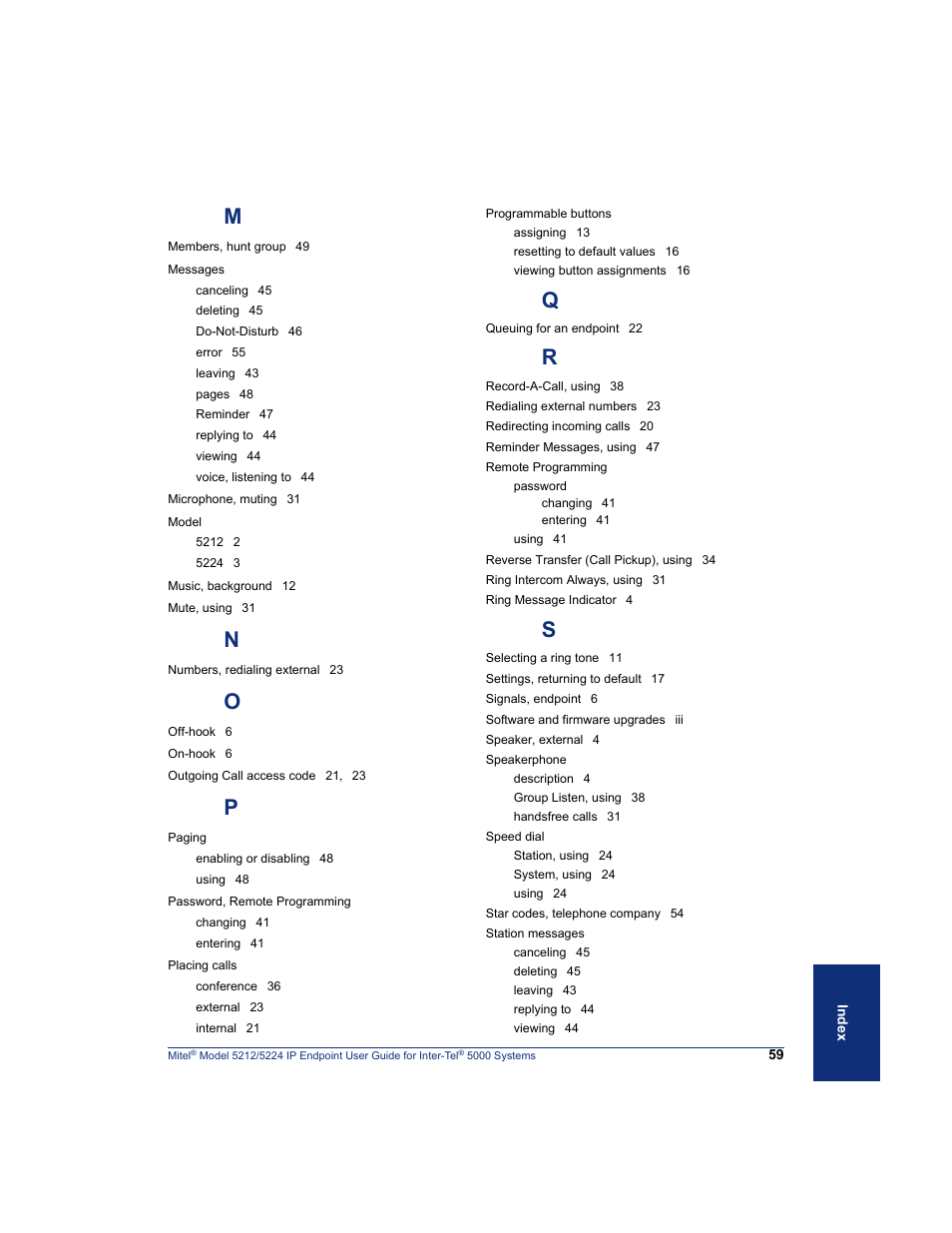 Mitel 5212 User Manual | Page 77 / 80