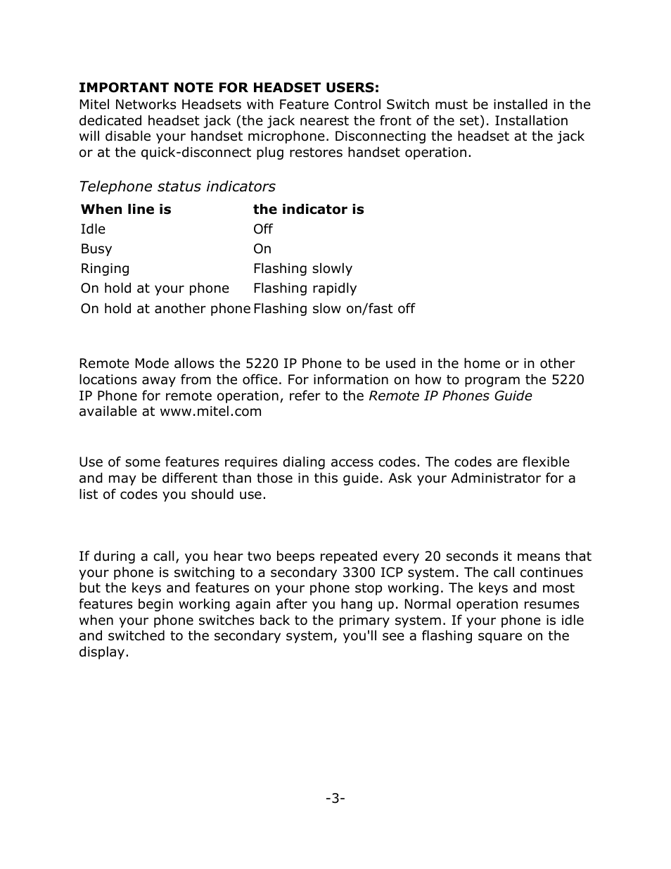 Mitel 5220 User Manual | Page 7 / 32