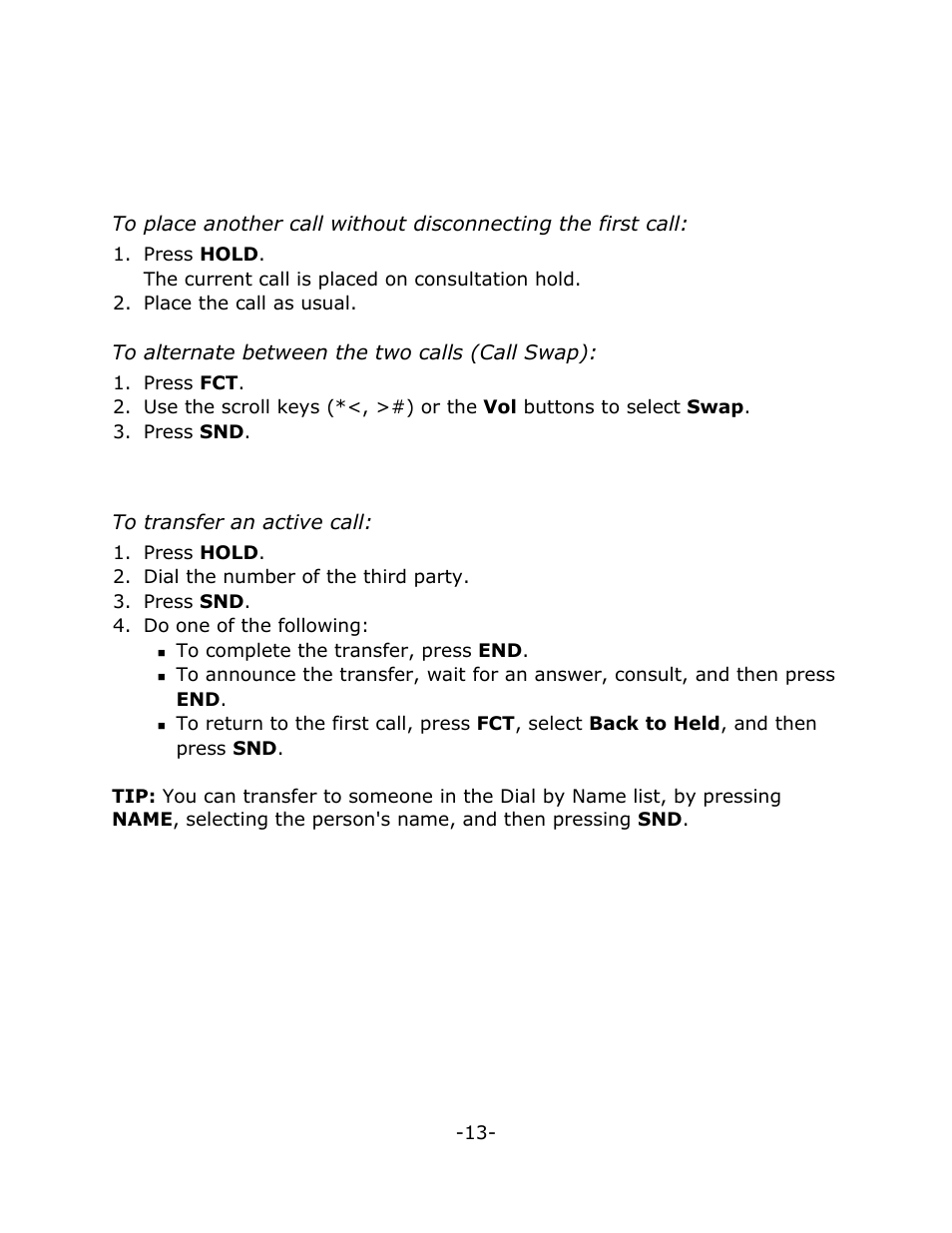 Call handling | Mitel NETVISION PHONE User Manual | Page 19 / 30
