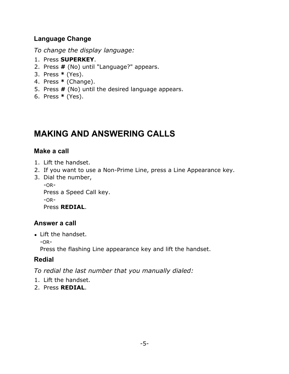 Making and answering calls | Mitel M7208N User Manual | Page 9 / 25
