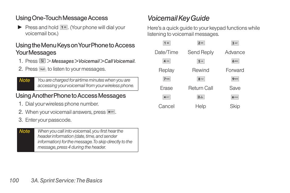 Voicemail key guide | LG RUMOR LG260 User Manual | Page 112 / 160