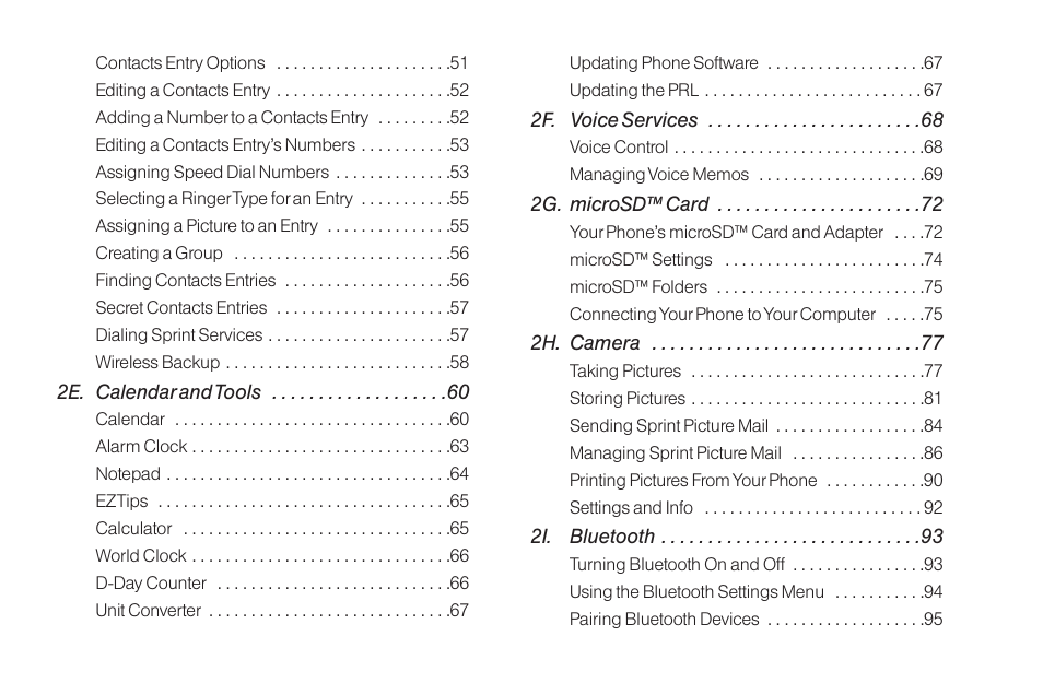 LG RUMOR LG260 User Manual | Page 4 / 160