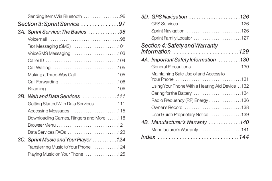 LG RUMOR LG260 User Manual | Page 5 / 160